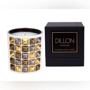 Dillon Luxury Candle “The Rockstar” - Designer Candle  Leather Wrapped White